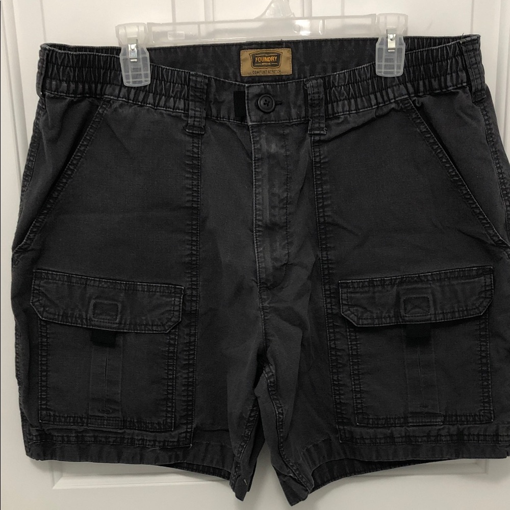 The Foundry Supply Co. Black Cargo Shorts with Front Flap Pockets